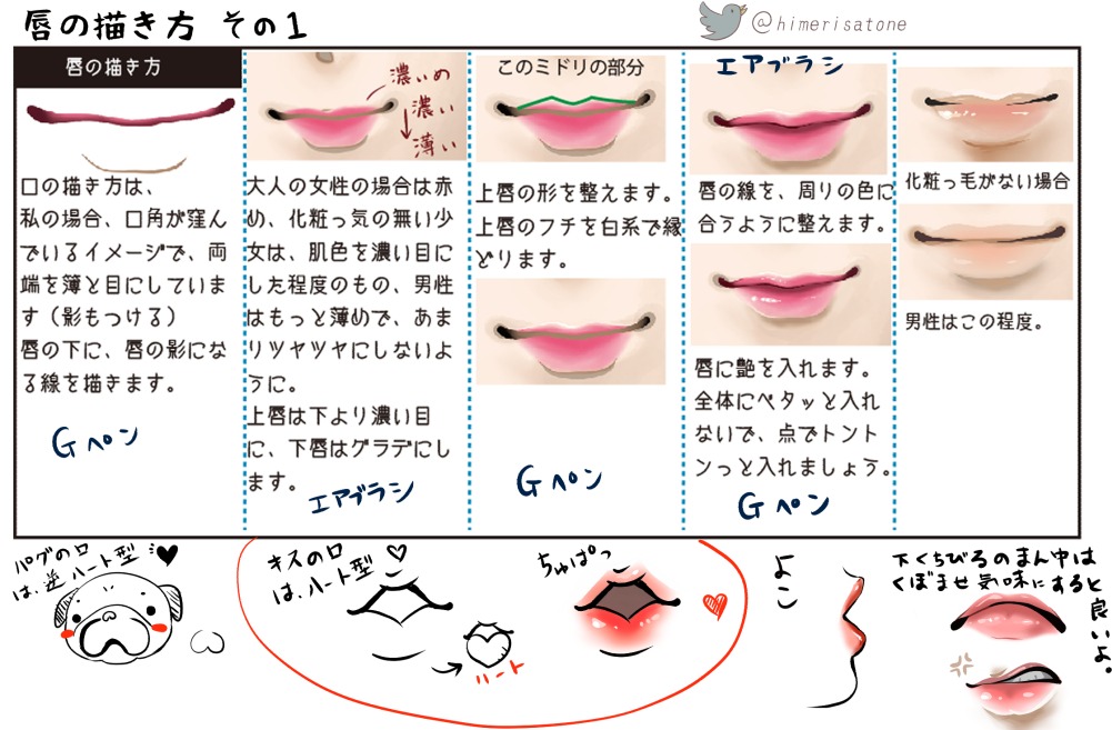 Twoucan 唇の描き方 の注目ツイート イラスト マンガ コスプレ モデル