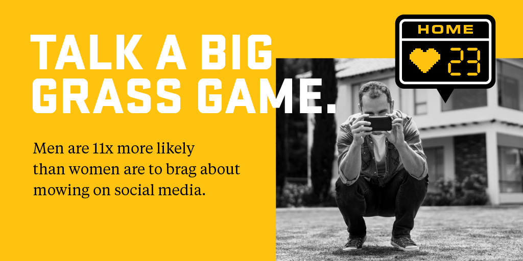 CubCadet_USA's tweet photo. If you had to place a bet if men or women were more likely
to post a photo of their lawn after mowing, who would you choose? If you’re not the betting type, no worries, the answer is here. It’s men. https://t.co/4C4bUB8lSa https://t.co/Y9pIeNmSeL