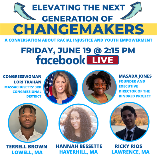 Comm_Team's tweet photo. Join @RepLoriTrahan tomorrow, Friday 6/19, at 2:15 PM, on Facebook Live for a conversation with Massachusetts' next generation of young leaders. https://t.co/n6coKnEsrE #CTIResponds #comm_team #BLM #covid19 #racialequality #DiversityandInclusion https://t.co/iAMw2bJRkK
