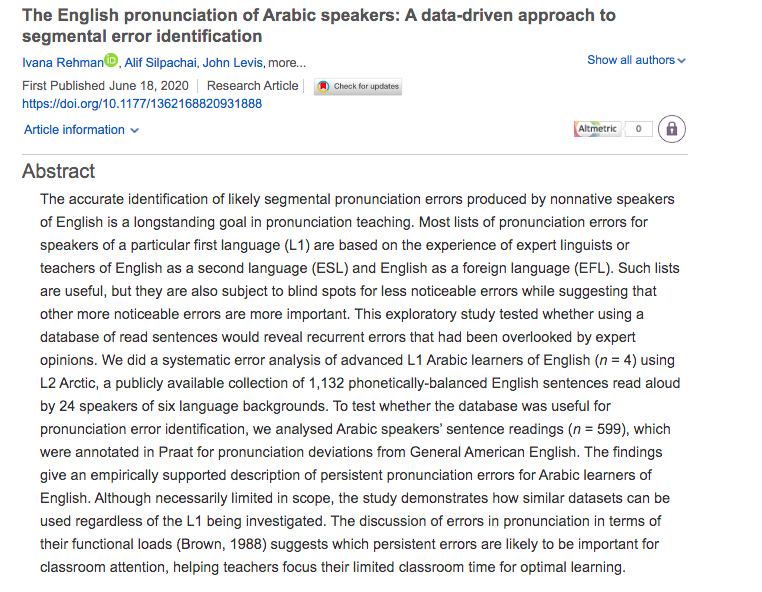 PDF) Virtual PSLLT - Proceedings of the 12th Pronunciation in