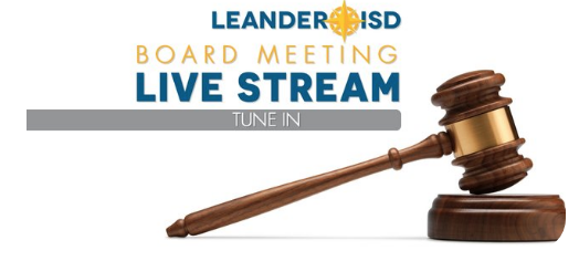 LeanderISD's tweet photo. Join us tonight at 6:15 p.m. for LISD Board of Trustees' regular meeting. On the agenda: 
✅ an update on COVID-19 response
✅ 2020-2021 budget  
✅ discussion of community convo report on diversity &amp; equity
Agenda: https://t.co/eIE7vMeKuP
Watch: https://t.co/7GclyKcGCv https://t.co/hudYUJzwPm