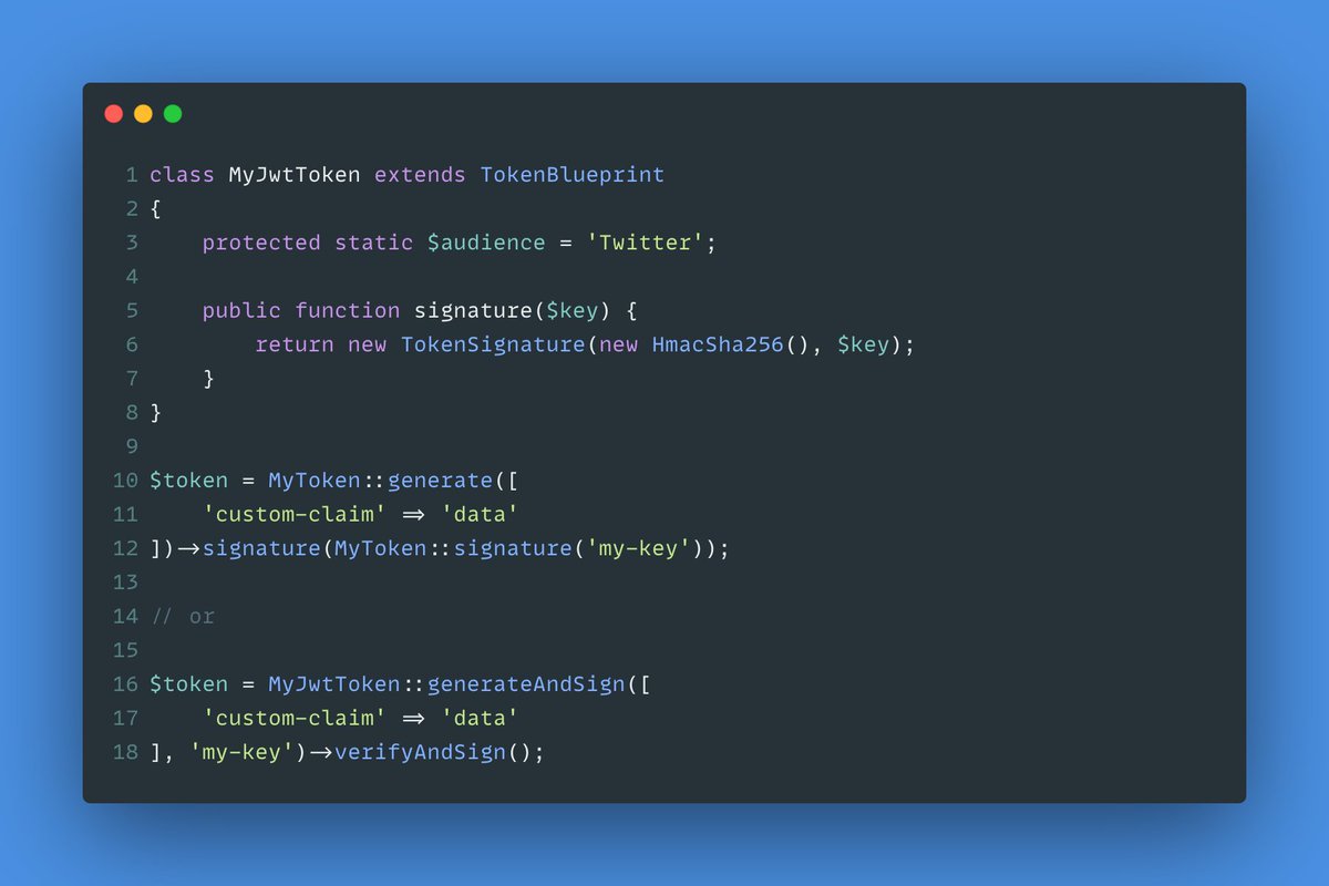 Released version 0.3.0 of the PHP Simple JWT package. Which adds a small utility making signature management and signing of the tokens a little easier. github.com/LarsGrevelink/…