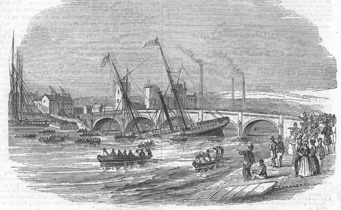 A steam ferry was established in 1827, but still the passenger was at the mercy of the tides and the weather.Tragically, in 1839 and 1844 boats sank without survivors.Railways then brought a sharp decrease in foot traffic, and by 1860 the service was scrapped.