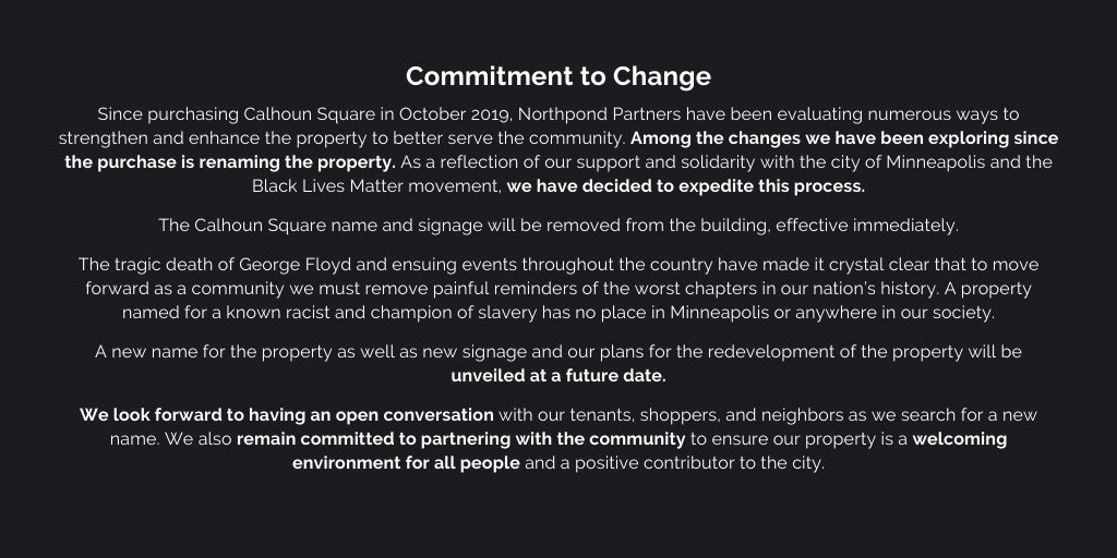 Our statement on the removal of our signage.
—
Though we originally planned this project for a later time we have decided move up the timeline. A small step towards our long term commitment to change, equality, inclusivity, and the community of which we serve