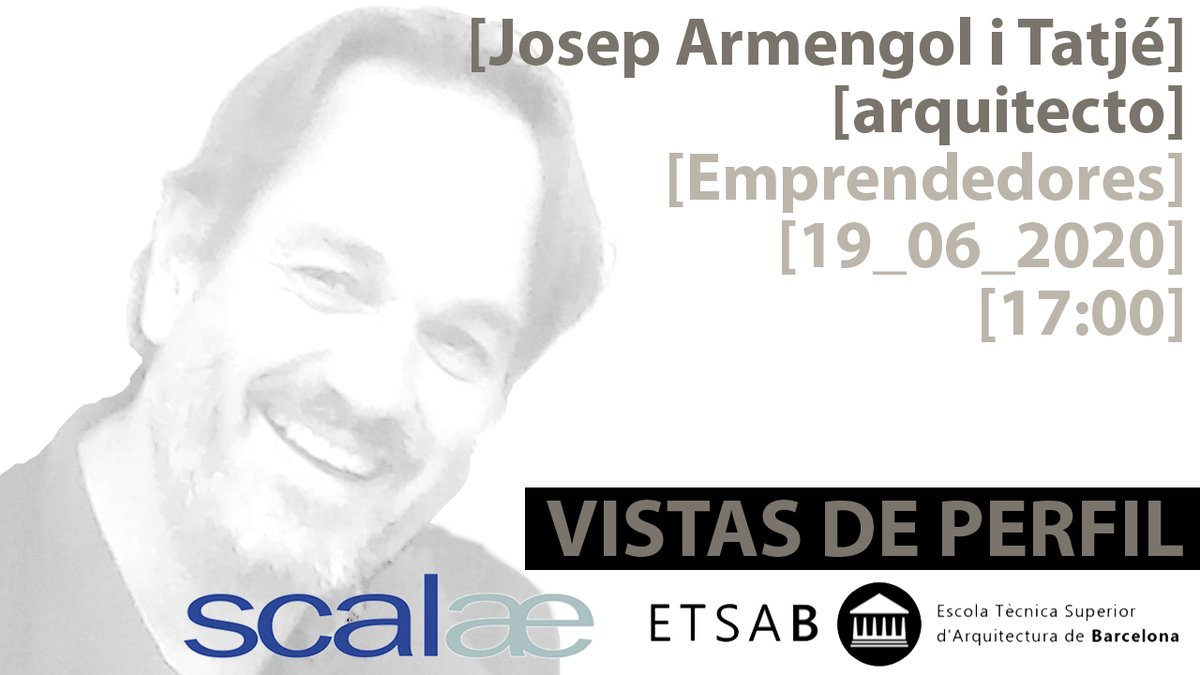 scalae's tweet photo. Josep Armengol, arquitecto · Emprendedores · Vistas de Perfil 19JUN 17:00 > YouTube scalae < oficio y profesión aprendidos en ETSAB UPC https://t.co/59v376rsqQ #barcelona #scalae #etsabupc #etsab #arquitectos #la_upc #alumnietsab #vistasdeperfil #alumniupc https://t.co/0s1DKUAq1o
