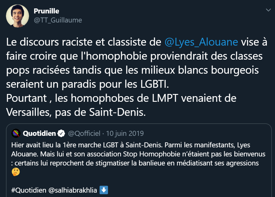 Charles On Twitter Oui C Etait Guillaume Un Bourgeois De Paris Centre Qui Trouve Qu Un Homosexuel Qui Denonce Les Agressions Qu Il Subit Est Raciste Et Ce Meme S Il Est Pas Blanc Https T Co Jevkpcbznz