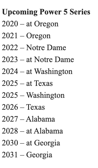 slmandel's tweet photo. Ohio State and Alabama announce a home-and-home for 2027-28. Pretty impressive list of upcoming Buckeyes opponents. https://t.co/cJkrca9voG