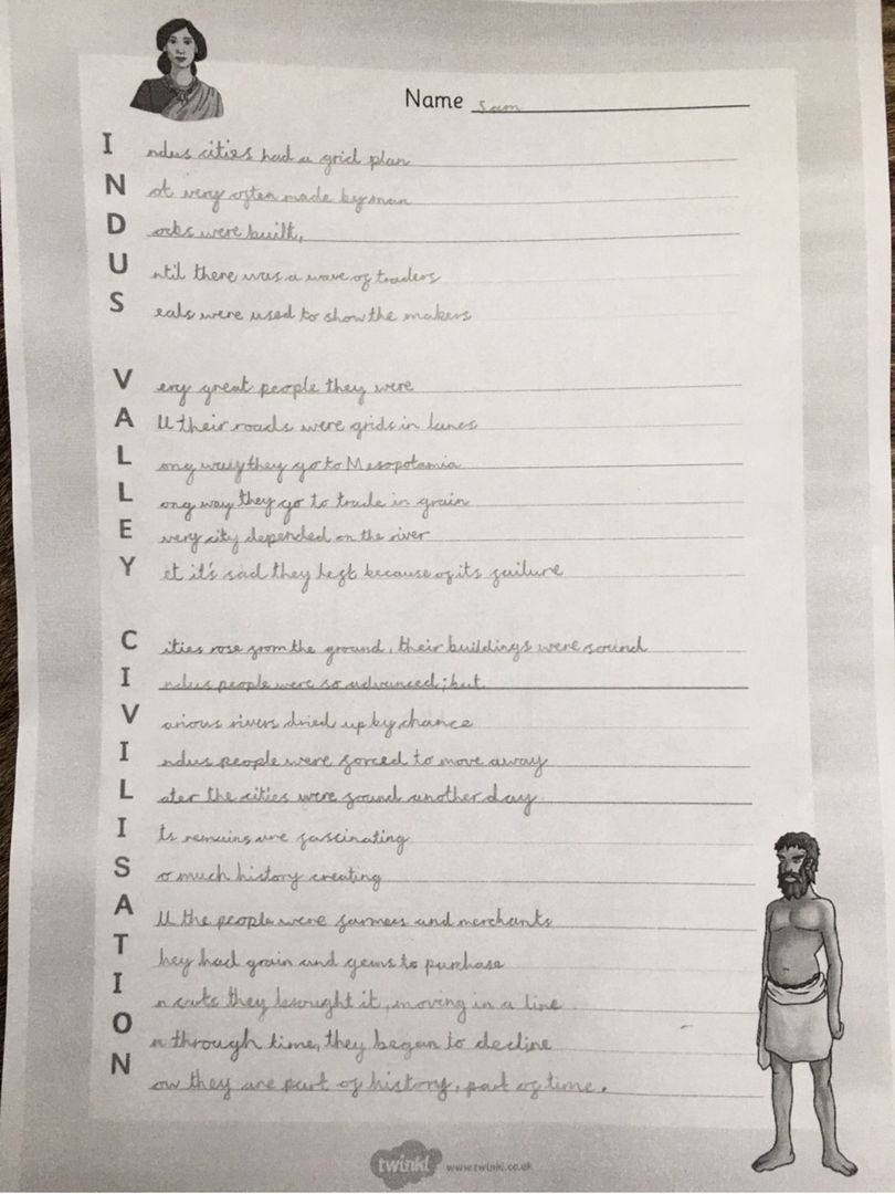 Two boys in year 4 have managed to not only create an acrostic poem to summarise their learning, but have also made it rhyme! 😲🤯🔥 Amazing work! What a clever bunch. @Habsmonmouth @MonBoysPrep #AcrosticPoem #KS2Humanities #TheIndusValley