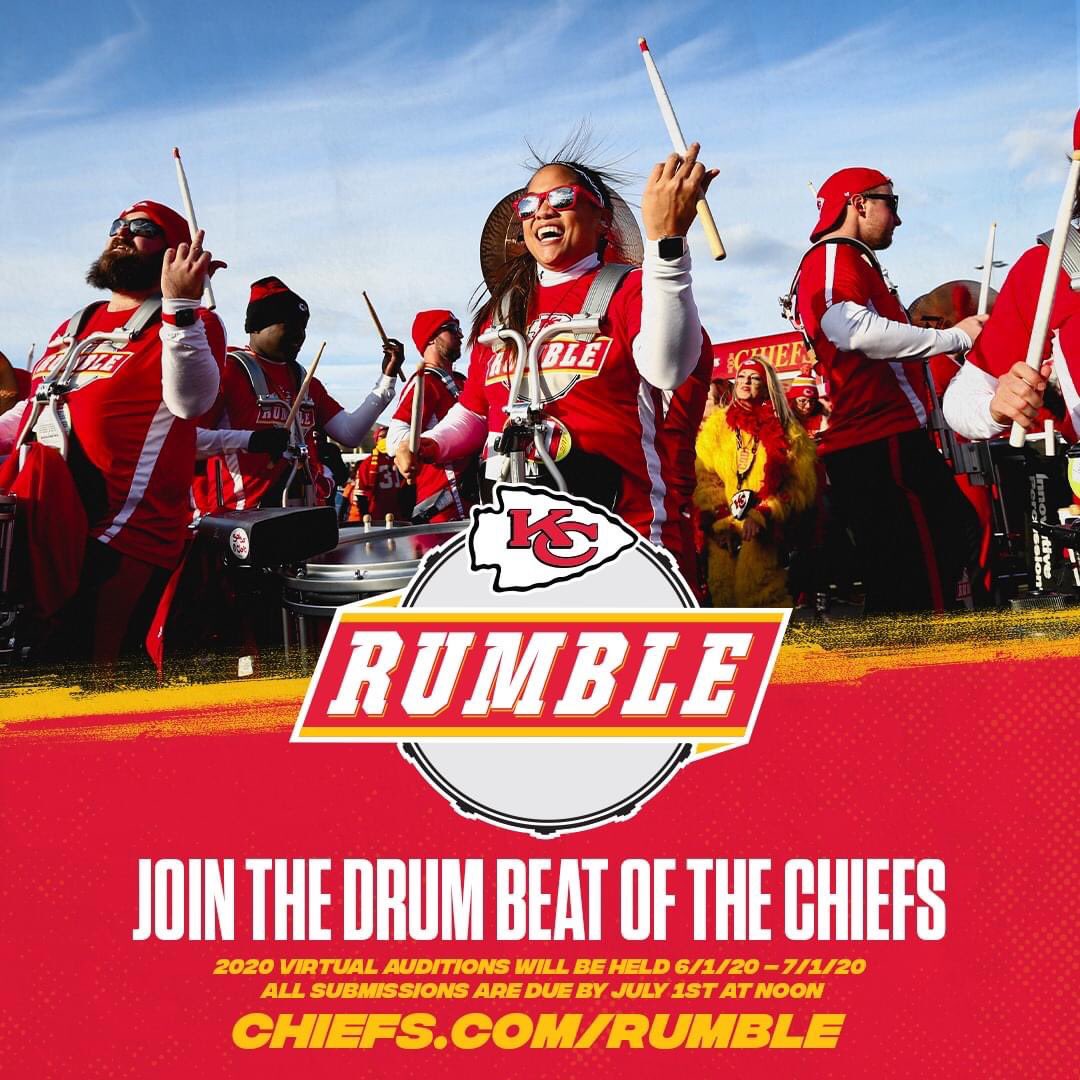 2 weeks left to apply and submit your audition video for the 2020-2021 Chiefs Rumble!