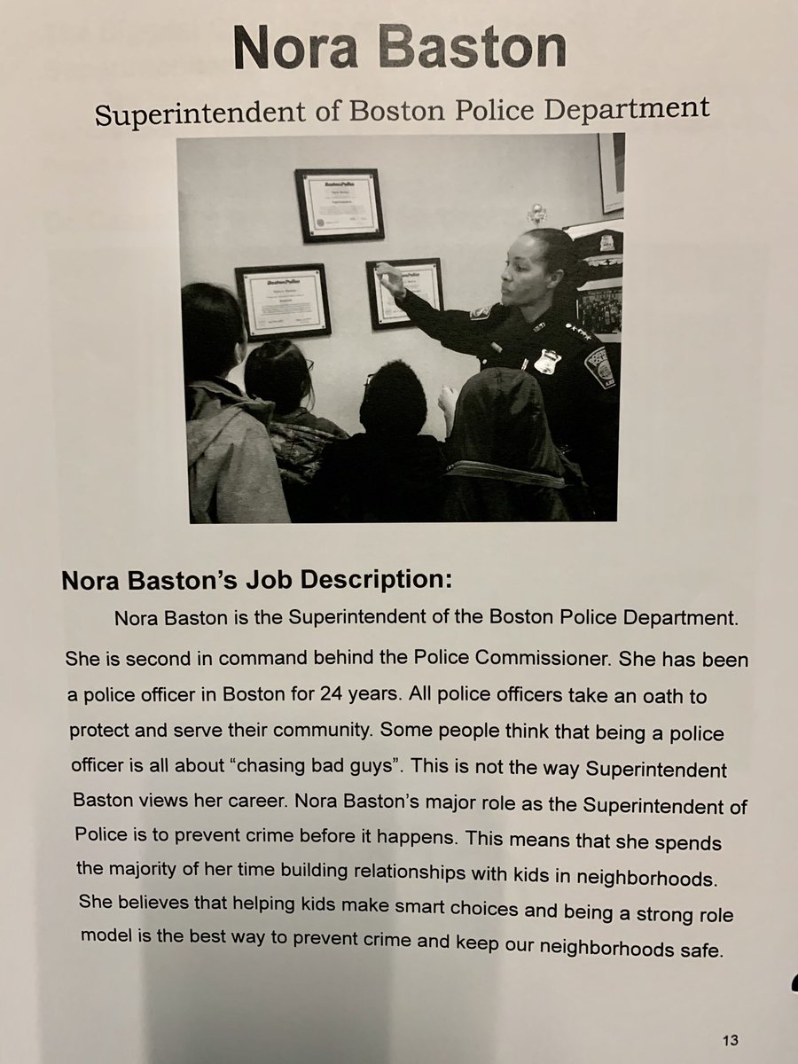 Thank you to the @hkentschool 4th grade class for including me in their book of 2020 “Boston’s Most Inspiring Professionals”. It was so nice to read the book and your letters. I was so happy to see that my story made some of you want to become police officers when you grow up! 💙