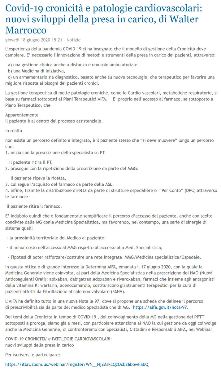 fimmgnotizie's tweet photo. Covid-19 cronicità e patologie cardiovascolari: nuovi sviluppi della presa in carico, di Walter Marrocco - Per iscriverti al webinar, clicca qui https://t.co/jcIrILfYz6 https://t.co/Pwr2zUVuLZ
