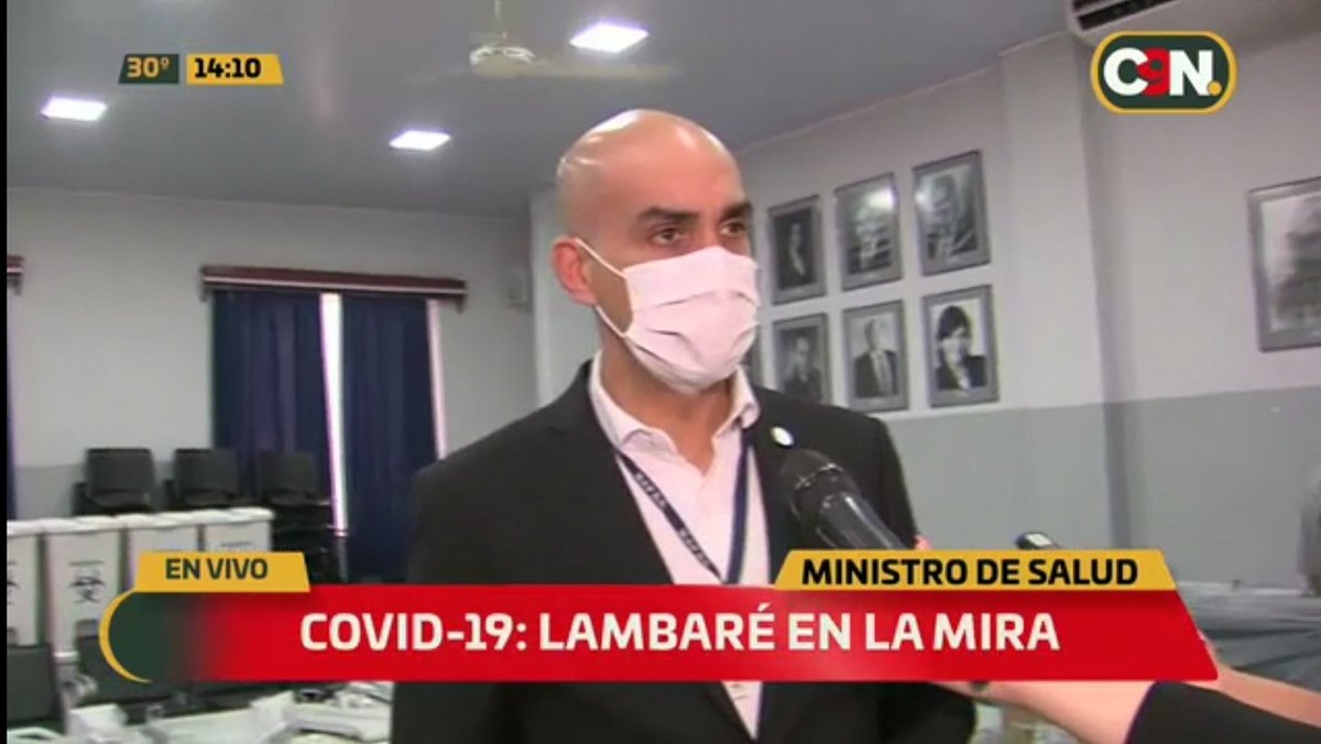 Juanctpy's tweet photo. Ministro @MazzoleniJulio confirma 6 nuevos casos de covid19 en Lambaré. Ninguno está relacionado con el paciente fallecido. https://t.co/Qhb6lwk724