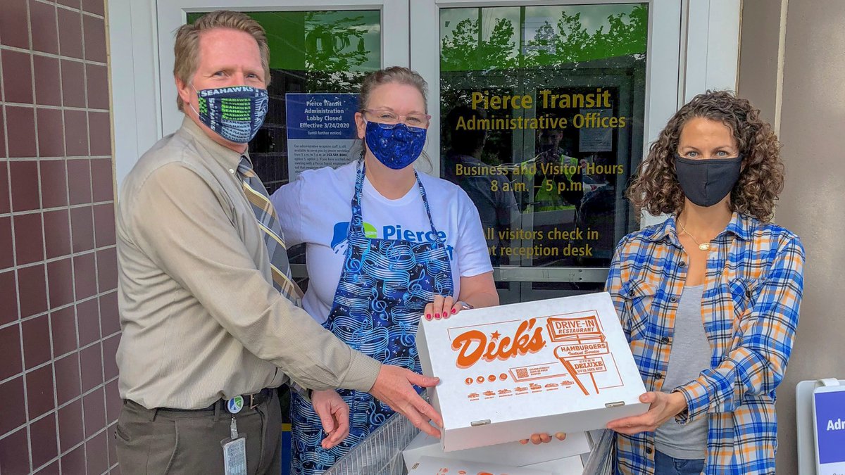 PierceTransit's tweet image. Shout out to our friend’s at @DicksDriveIns for helping our drivers fuel up! 🍔#TransitisEssential #KeepTransitMoving