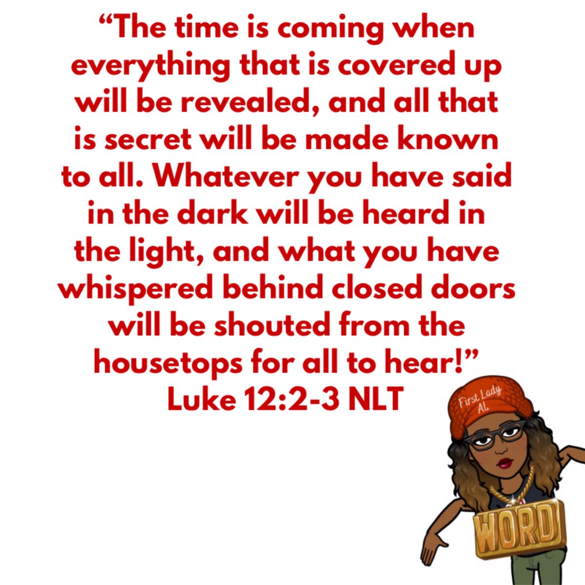 firstladyal's tweet photo. I see 👀, I hear 👂🏾, then I think to myself... 🤔Jesus said it, I didn’t...🤷🏾♀️ #itsinred #readthebook #Hegaveawarning #thinkitnotstrange #turnonTheLight #uncovered #revelation #notimeforfakeones https://t.co/ZCwqQ95LFd
