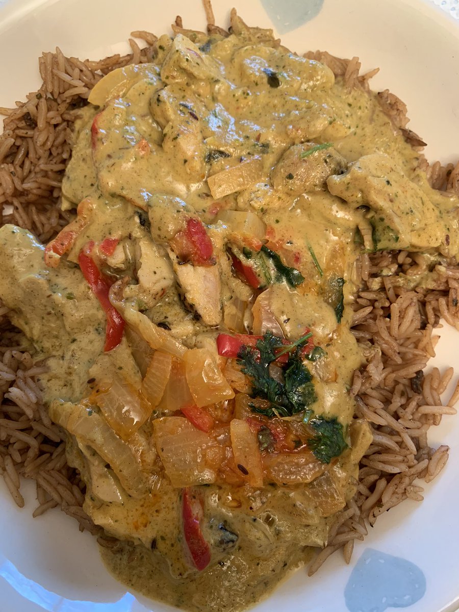 Miss_P_76's tweet photo. Hereβs my #MyAIMConferenceDinner shame it isnβt @PortSunlight although extremely delicious Thai Green Curry after my first day at my first ever @Aimuseums virtual conference! https://t.co/C60p8zf2Jr