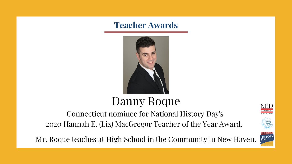 CTHistoryDay's tweet photo. Every year, we nominate two extraordinary teachers for the Patricia Behring Teacher of the Year Award and for the Hannah E. (Liz) MacGregor Teacher of the Year Award and we have to say, our picks this year are pretty great. https://t.co/gS9lANZgKB