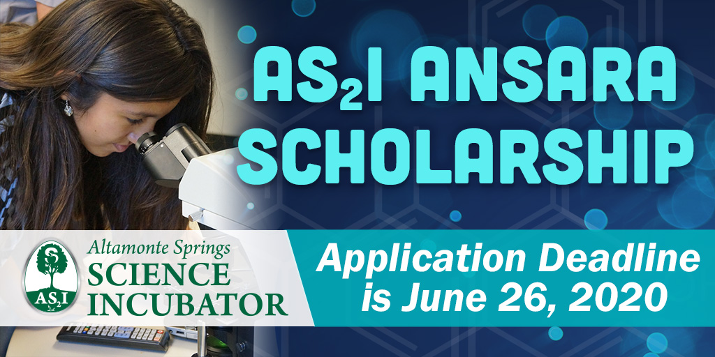 CityofAltamonte's tweet photo. It's not too late! The #AS2I Ansara Scholarship application deadline is June 26. Aspiring #STEM scholars in our community are encouraged to apply and help make a difference!

Apply now: https://t.co/fgJHtgaNbo https://t.co/YHBnBB4XOp