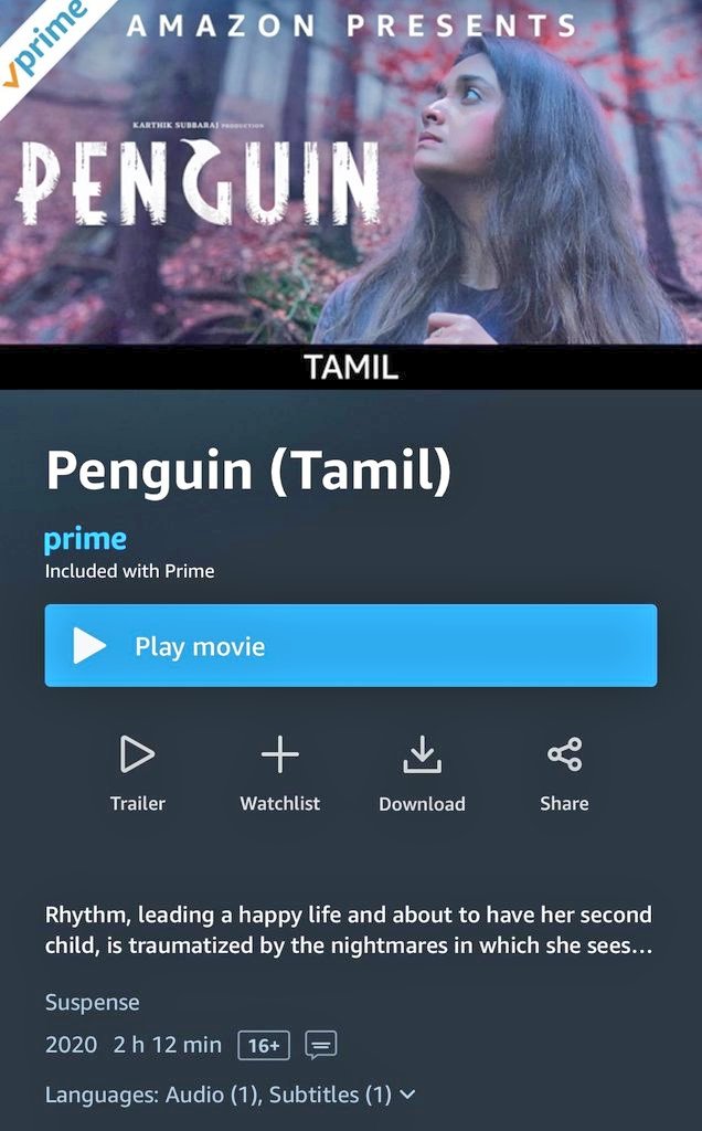 mageshyuvaraj's tweet image. OMG it&apos;s released before 12.00 am!!!

Now only got know.. any way its show time @KeerthyOfficial &apos;s penguin
#PenguinOnPrime 
#penguim