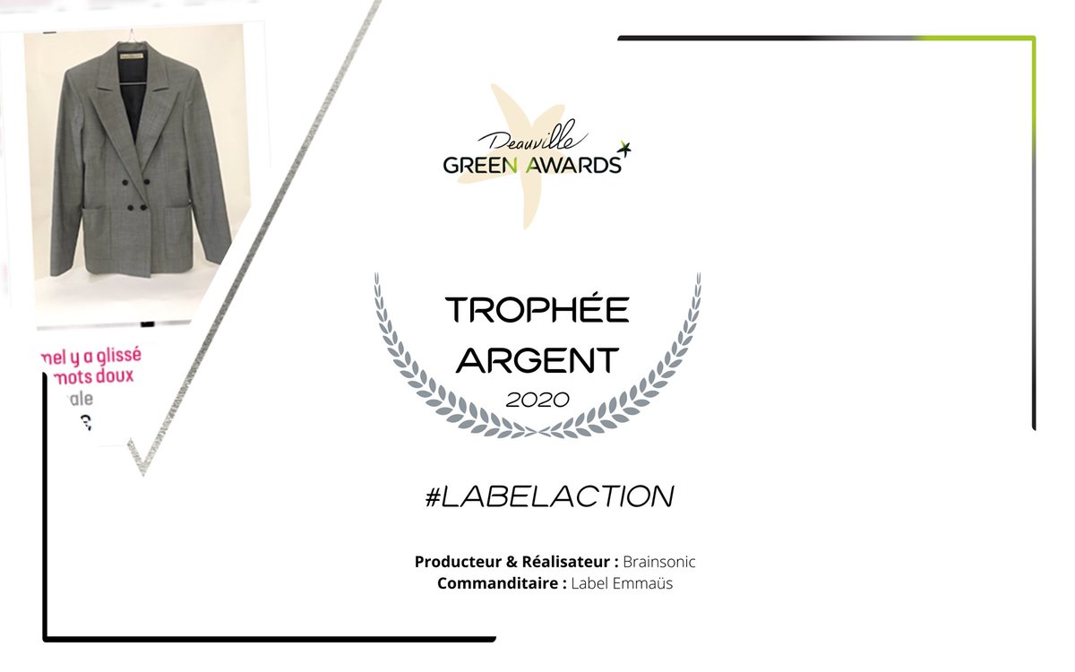 BrainsonicParis's tweet photo. 💪 Extrêmement fiers d’avoir remporté un #trophée argent aux @DeauvilleGreenA avec la campagne #LabelAction pour @labelemmaus ! https://t.co/JIzygvW6Vt #awards #agencylife #filmsforchange #sustainability #climatechange #fighton https://t.co/Nfm4YVHY5V