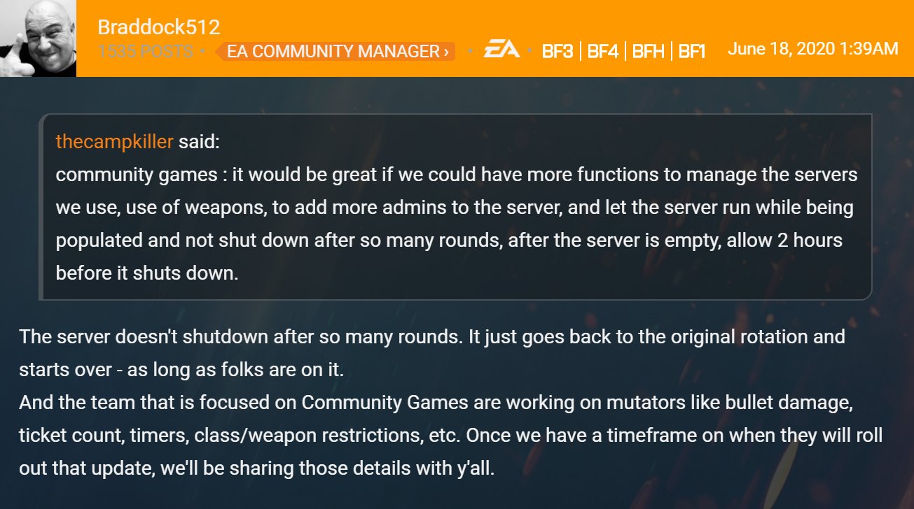 Battlefield Bulletin در توییتر News Battlefieldv S Community Games Won T Feature A Hardcore Mode According To Jeff Braddock The Team That Is Focused On Community Games Are Working On Mutators Like Bullet Damage