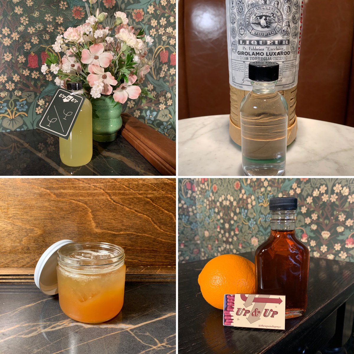 As of today, we are open for takeout once again! All your favorite Up &amp; Up cocktails, along with juices, syrups, and even a few liqueurs. Delivery via Seamless debuts tomorrow, 6/19. 

Open Tues-Sat, 3pm-9pm. Hope to serve you soon.