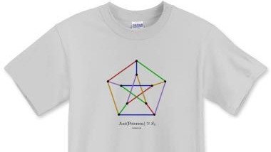 What is the group of automorphisms of the Petersen Graph? You could buy the answer, if you like, on a T-shirt, and yes, I do have one. But let's try and work it out ourselves.