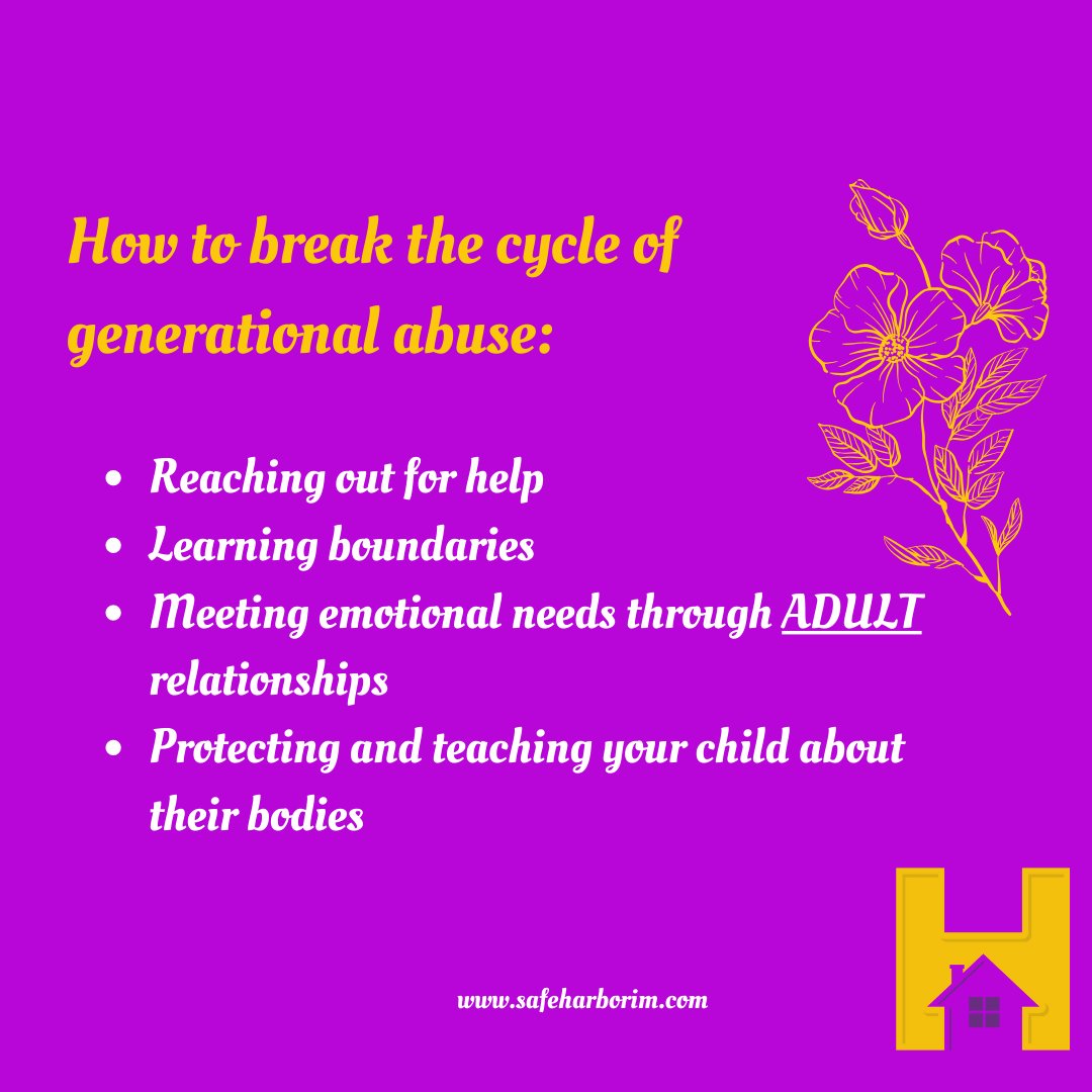 Check out our blog on generational abuse and learn to prevent this form of abuse from continuing. 👨‍👩‍👦

~
#abuse #generationalabuse #survivors