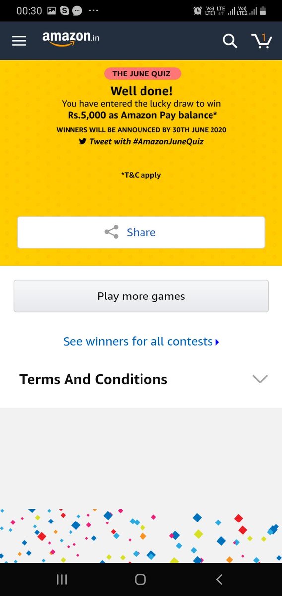 Manisha56693232's tweet photo. #AmazonJuneQuiz https://t.co/xCHLZluYoL