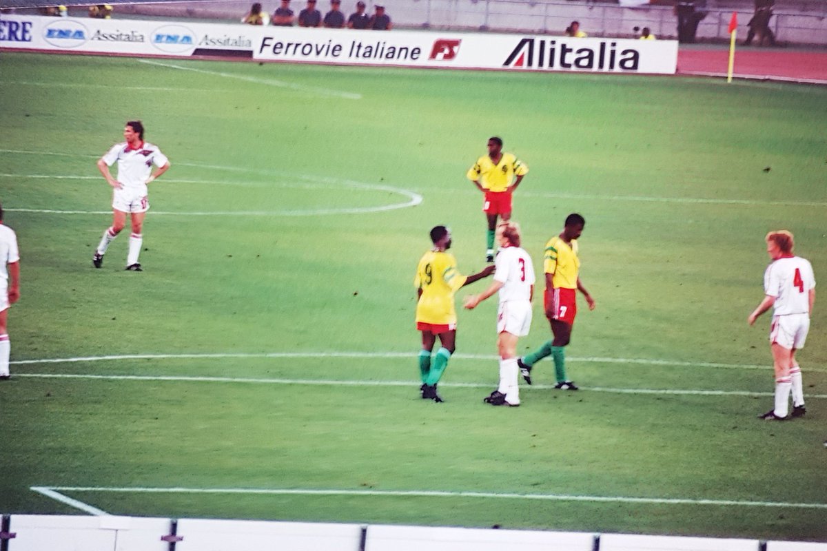 Match was  #Cameroon (already guaranteed of progressing after two wins) v  #SovietUnion (needing a miracle after two defeats). Result was 4-0 to the Soviets but a draw in the other group match meant they went home.  #Italia90