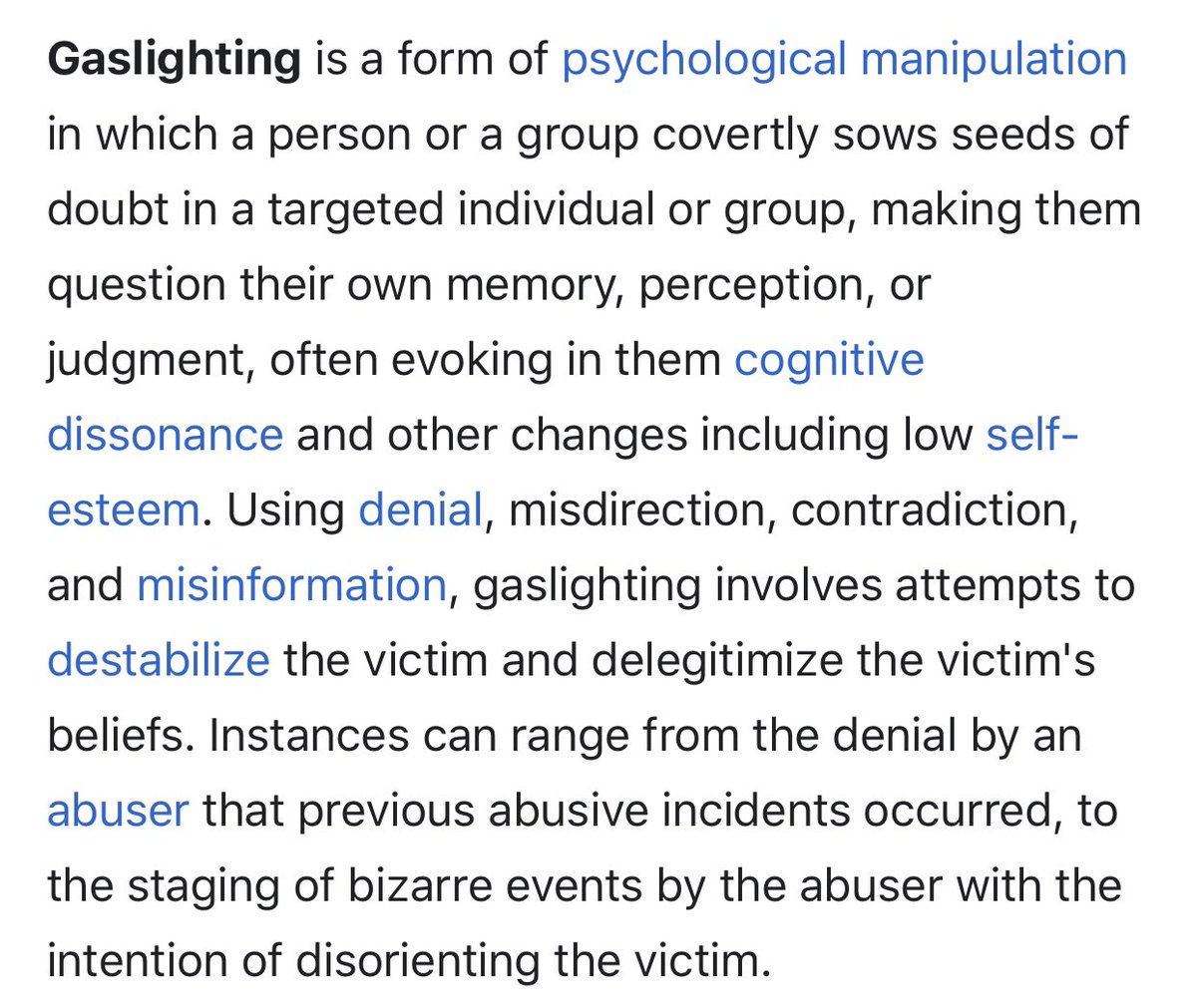 We are witnessing the largest gaslighting attempt in recorded history. Whitey, READ THIS.  This is what the media, politicians, athletes, Pedowood, THIS is what they are doing. You are not crazy. This is a (well planned) attempt at demoralizing you and making you GO crazy.