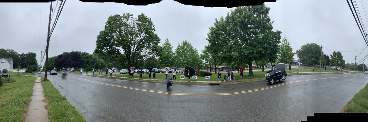 ECLCprincipal's tweet photo. A little rain and thunder can’t stop us. We are Catena Strong! End of year wave! Thanks to all staff and families that were able to participate! #jjcsfly1920 ⁦@FTS_TShaw⁩ https://t.co/7d5XQyjgjh