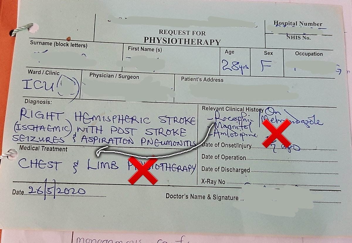 This isn't an attack at anyone.We really need to deal with this once and for all.(REFERRAL TO PHYSIOTHERAPY)THERE IS NOTHING LIKE CHEST AND LIMB PHYSIOTHERAPYNOTHING LIKE AGGRESSIVE PHYSIOTHERAPY TOO.imagine this referral for a stroke patient A thread for all....all