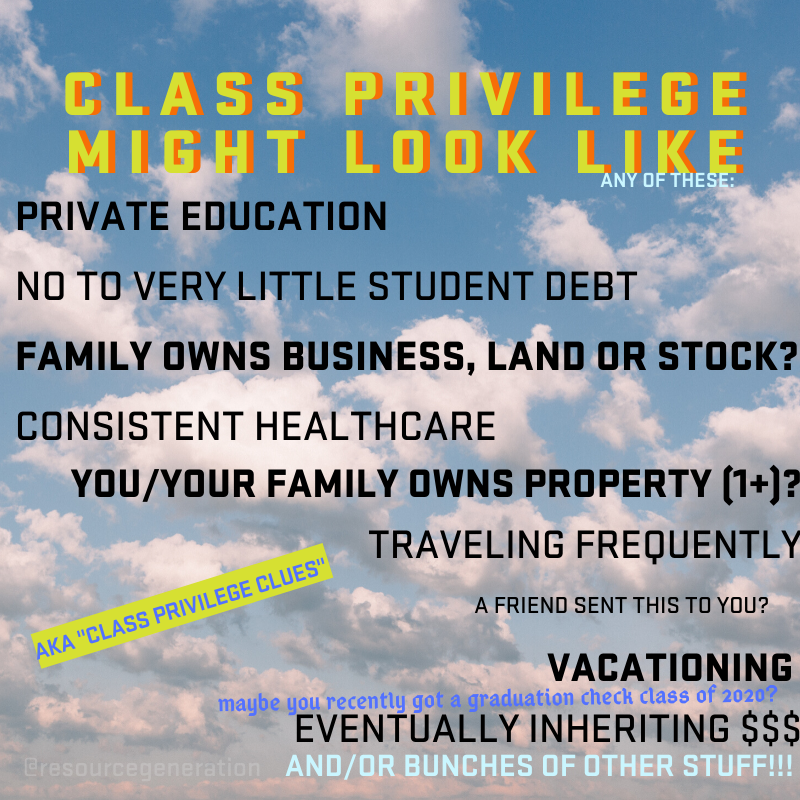 ResourceGen's tweet image. 🌠🌠🌠Class is way more than income🌠🌠🌠It's all these things! Suspect you might have some class privilege going on and/or want to figure it out? #ClassPrivilege quizzzzzzz resourcegeneration.org/start-your-jou…