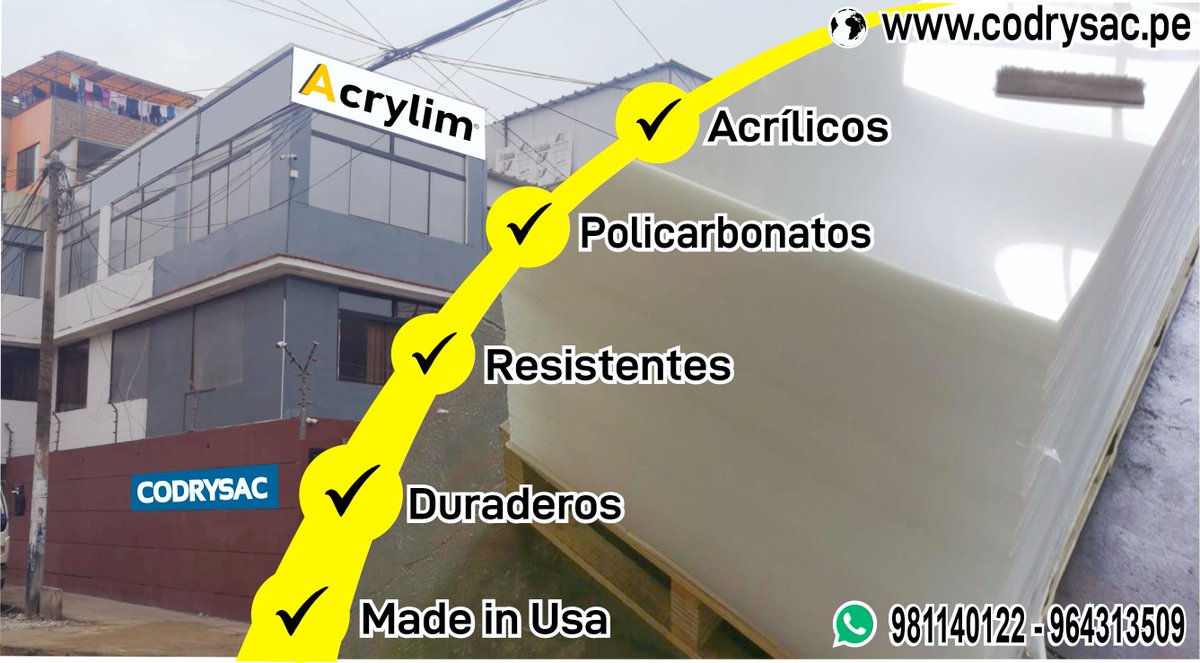 codrysac's tweet image. Acrílicos y policarbonatos importados desde Estados Unidos, resistentes y duraderos, tenemos en varios espesores y tamaños.
consulta nuestro stock 981140122 - 964313509