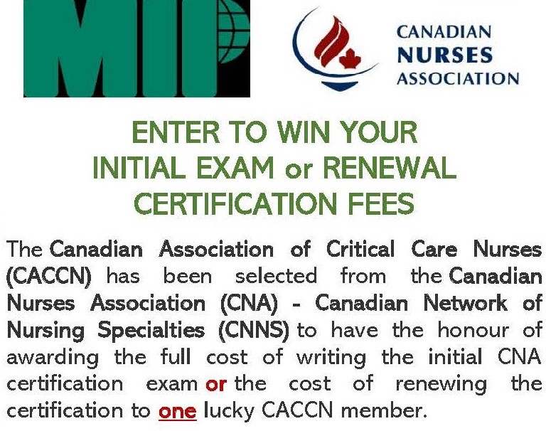 MIP, CNA, CACCN Certification Award
Visit Awards and Recognition to review the criteria. Award - maximum $ 750 - initial or renewal certification.
caccn.ca/awardsandrecog…
Deadline: September 30, 2021@ 2359 EST