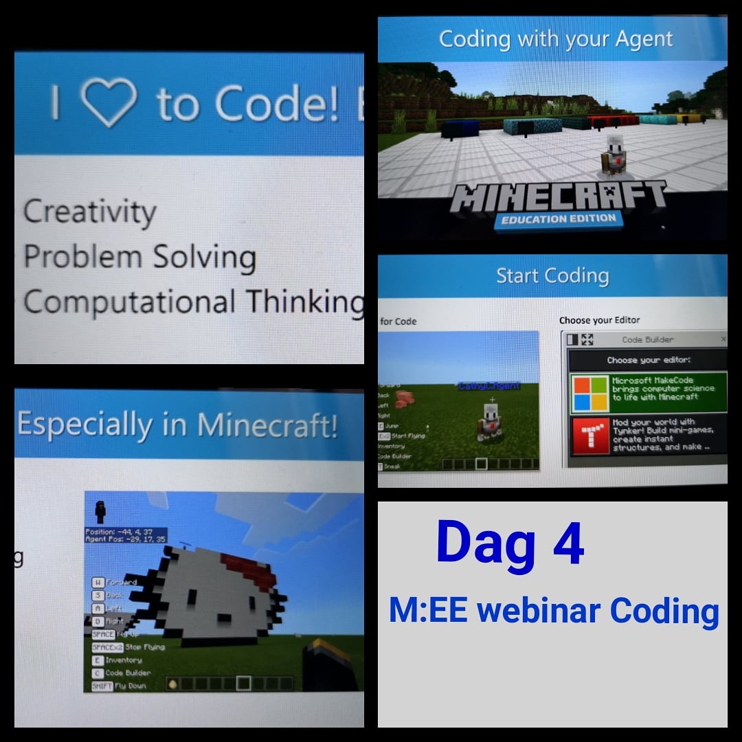 Dag 4 van de M:EE webinar, vandaag over werken met code builder. Today day 4, M:EE webinar Coding. Love it. <a href="/PlayCraftLearn/">Minecraft Education</a> #MinecraftEdu