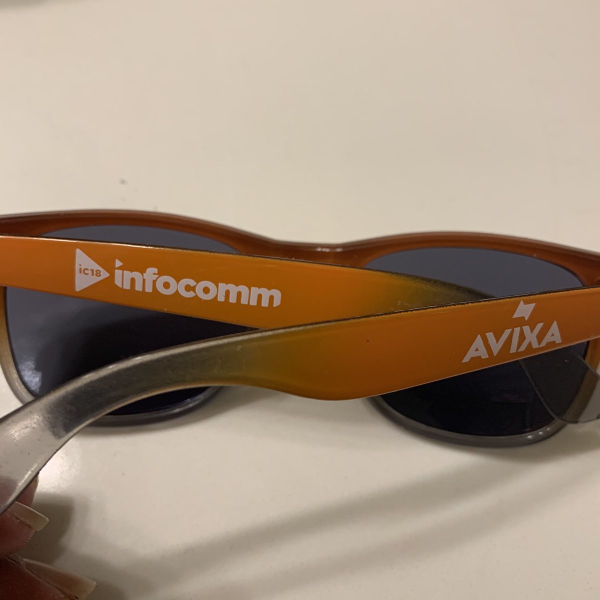 Views_by_V's tweet photo. #AVSwag post for today are the sunglasses from #InfoComm18 - Where is the pool party Vegas? #InfoComm20 #InfoCommConnected https://t.co/PlfxkQNlcG