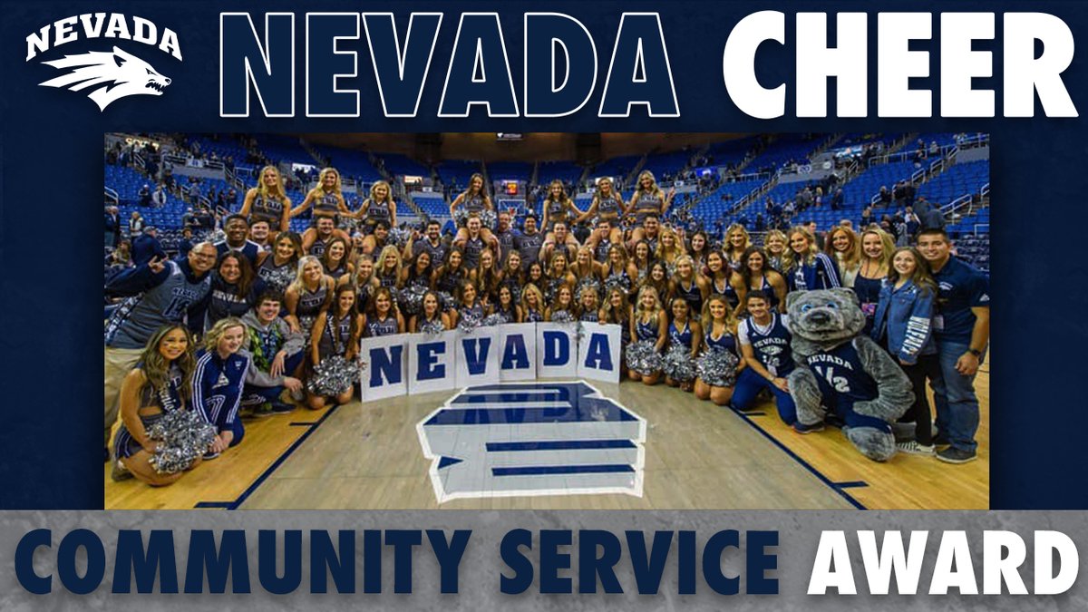 Nevada Wolf Pack 🐺 (@nevadawolfpack) on Twitter photo Last but CERTAINLY not least, the Community Service Award!
This year it goes to our wonderful <a href="/NevadaCheer/">Nevada Cheerleading</a> team!
#BattleBorn Last but CERTAINLY not least, the Community Service Award!
This year it goes to our wonderful <a href="/NevadaCheer/">Nevada Cheerleading</a> team!
#BattleBorn