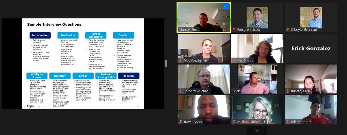 lifeatdeloitte's tweet photo. Next, the program expands with networking tips, resume development &amp; interviewing best practices. The last day is devoted to mock interviews &amp; a “Straight Talk” panel both led by Deloitte leadership and includes other industry employers #DeloitteSupports #Hiringveterans https://t.co/cwyGaavGM3