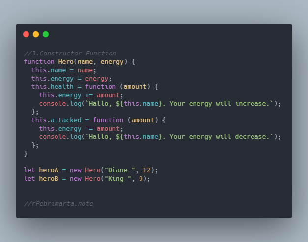 ridhopebrimarta's tweet photo. 3.Constructor Function
- The Function constructor creates a new Function object.
- Use the new keyword.
- Most used.
- Similar to Function Declaration but it is not necessary to write declaration variable  and return.
#javascriptEnthusiast https://t.co/0MalhYx5T2