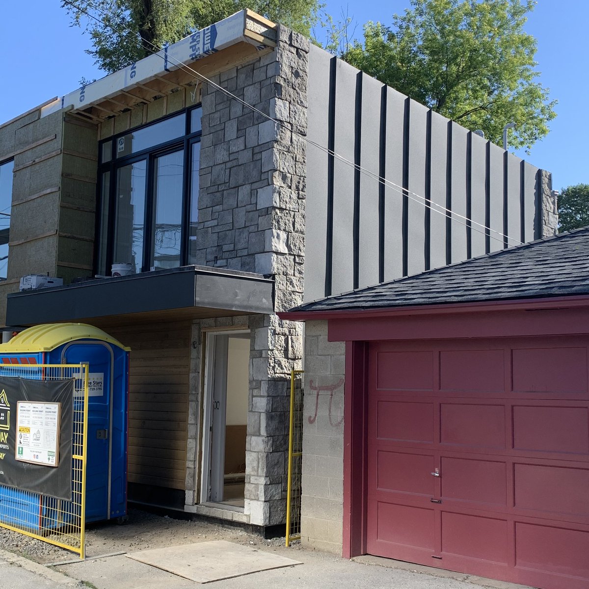 Stone complete on our #SeatonVillage Laneway Suite  Build. Appliances in so fromt Door is ready to install. #toronto #laneway #home #builder