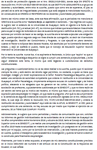 gulnaraborja's tweet photo. Pongo en conocimiento que he solicitado a Diario  @Expresoec la rectificación de su nota periodística que escribe la Sra Martha Torres, la cual adjunto. La integridad es un segundo patrimonio, no jueguen con ella, exijo respeto a la academia y a mi persona https://t.co/tZ1iIaiSgc https://t.co/hOQYFJVoMs