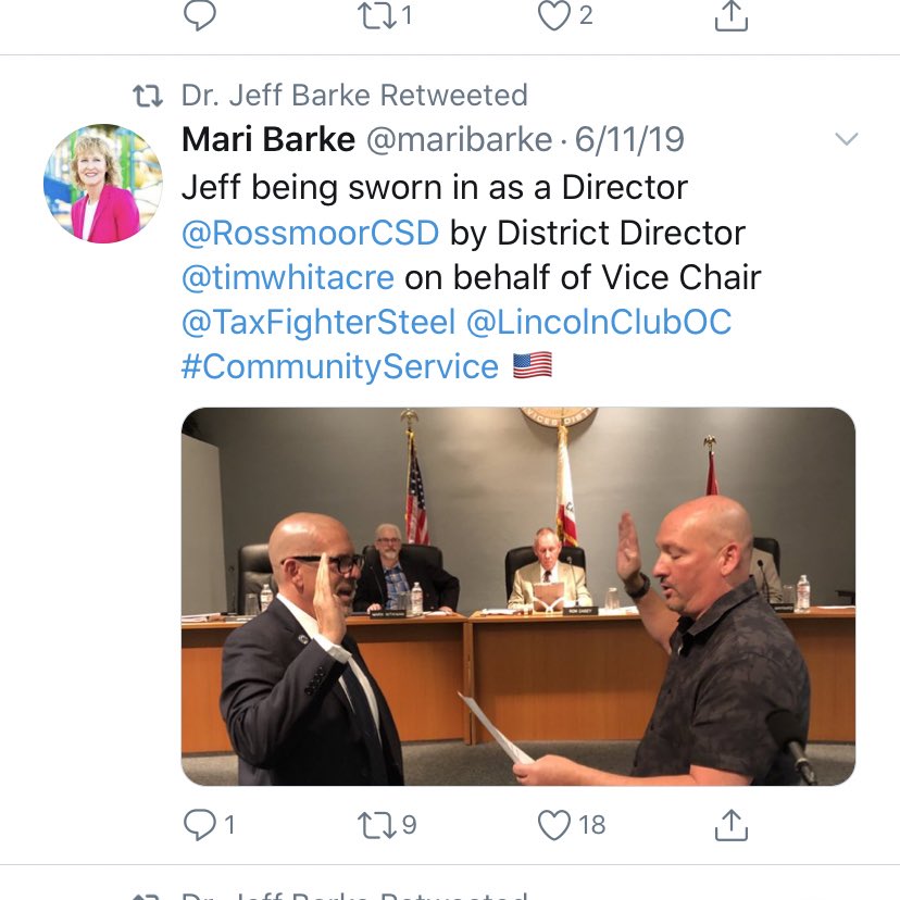 More attachment between Dr Barke and Steel go back to political donations. Mari Barke (Jeff’s wife) donated to Steel on 12/2/19 for $1000. Steel has also received many donations from Winred PAC, which both Mari & Jeff donate to. Both have been active supporters of Steel.