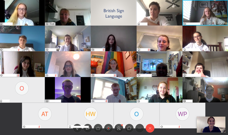 ASPCadets's tweet photo. This evening the #WSMCadets had a session on British Sign Language๐๐ป๐๐ผ They learnt how to finger spell their names and some useful phrases! They then practiced what theyโd learnt with a game of Bingo! ๐ Virtual sessions mean we can continue to meet each other! @NationalVPC https://t.co/nzYV1Z7WsB