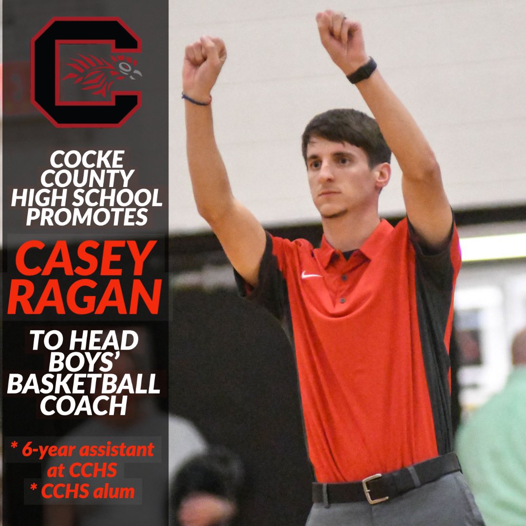 DennisBarkerJr's tweet photo. BREAKING: Cocke County High School names @cragan10 its next boys’ head basketball coach.

Ragan is a CCHS alum, has been on staff as an assistant the past six years, and was named the team’s interim head coach after @etnbbcoach announced his resignation in late May. https://t.co/eNhlKMCUm5