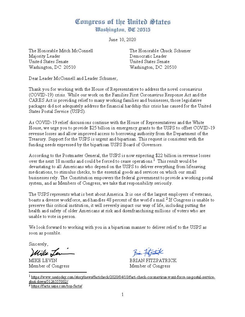 RepSusanWild's tweet photo. The #COVID19 crisis has hit the Postal Service hard, and without relief, it could begin to collapse as soon as September. That’s why 137 of my colleagues and I joined together in an effort to secure that relief ASAP.
Check out our letter to save @USPS 👇👇👇 https://t.co/wCmdZtN3El