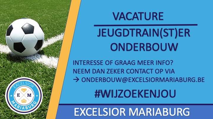 Een toffe club met een prachtig project. Jeugd Voorop. 
Wie wil hier als trainer onderbouw nog graag deel van uitmaken? Interesse? Neem dan zsm contact met ons op!
#samensterkjeugdvoorop

#excelsiormariaburg