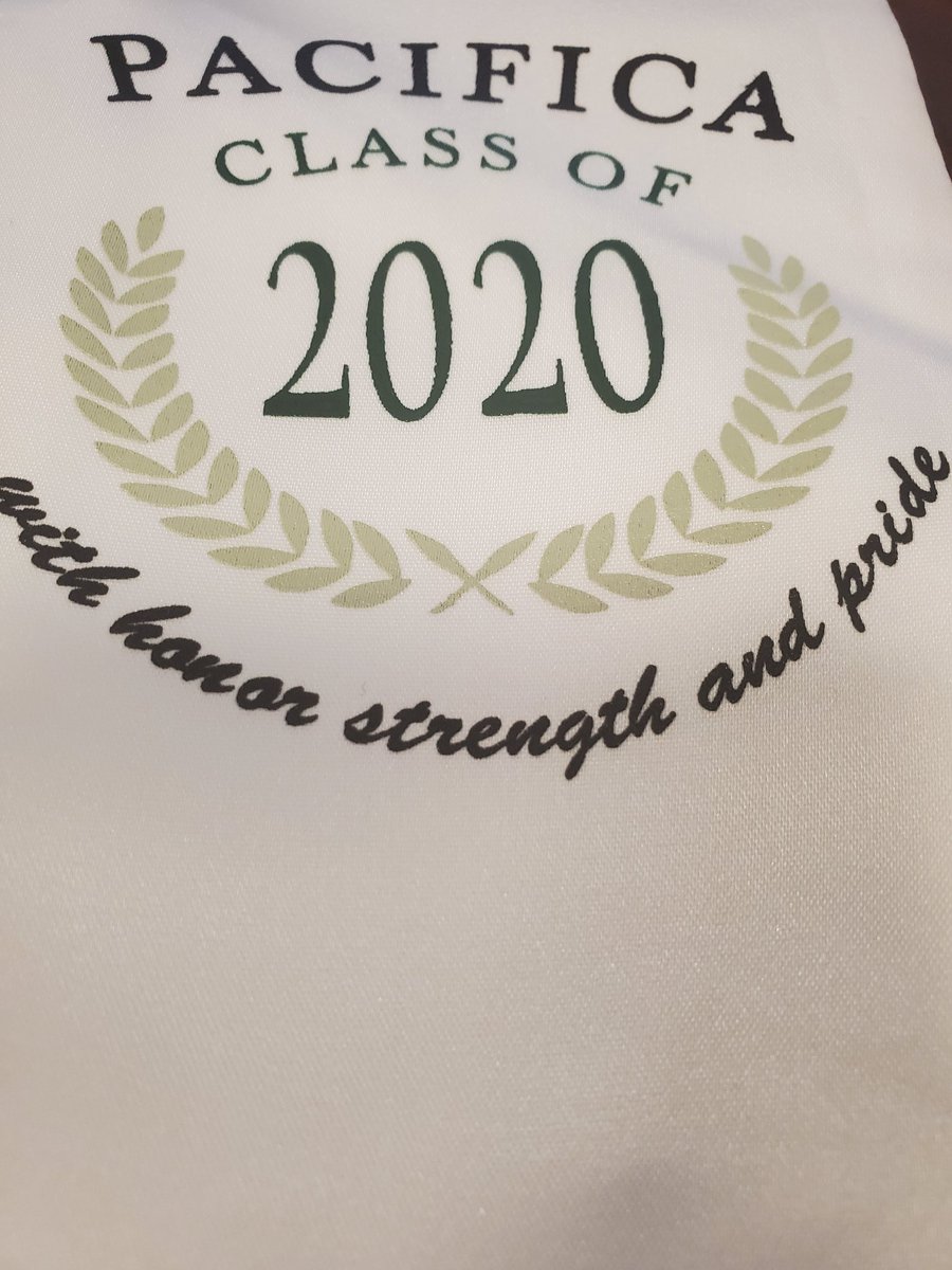 JacketPrincipal's tweet photo. I love my @2020tritons. We came to PHS together 4 years ago. All year, they promised me a tribute through their Graduation Stoles. These brought tears to my eyes. I love you guys. Thanks for giving me my best 4 years as an educator. #expectexcellence #wintheday @pacificatritons https://t.co/Eq2xSSToDR