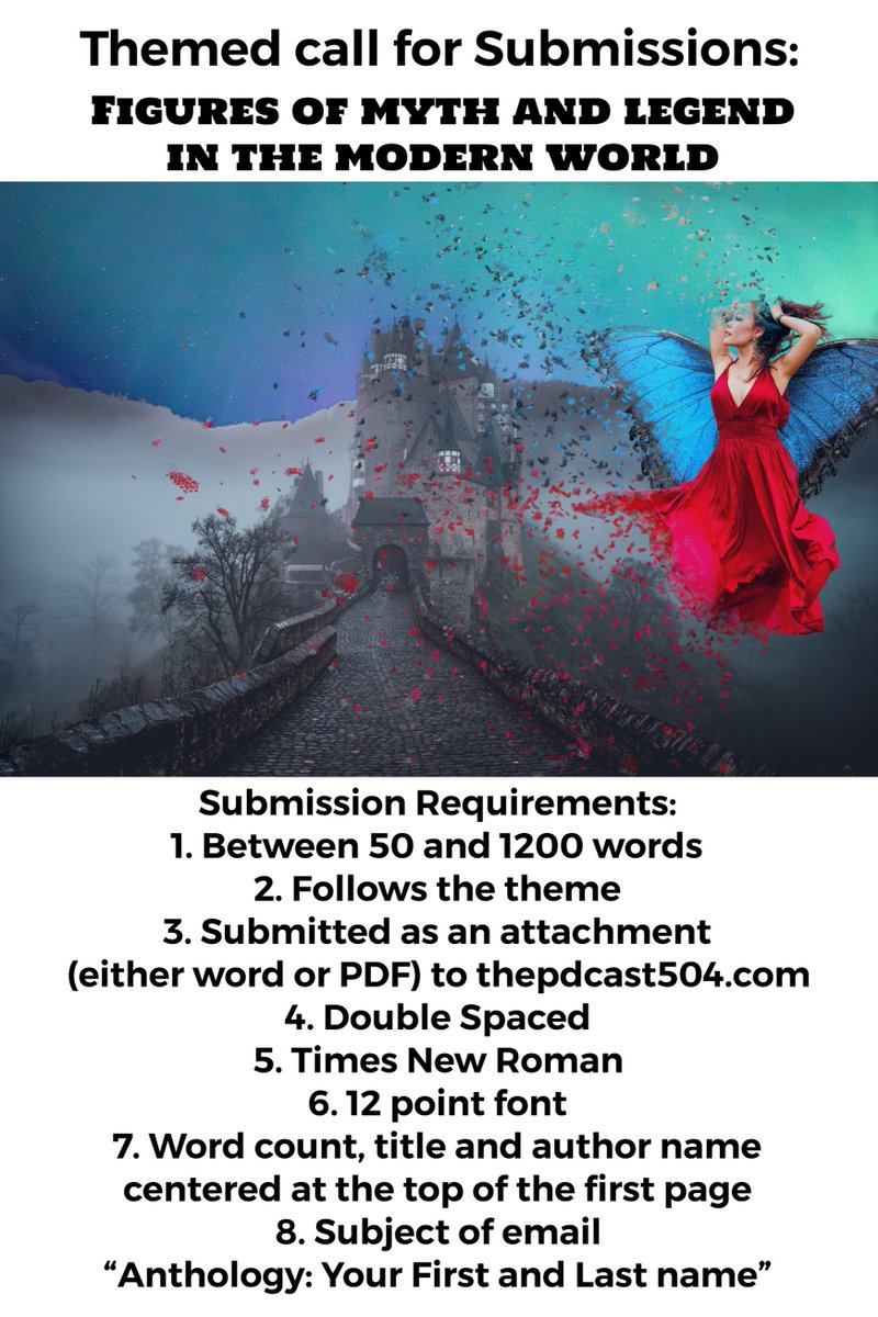 PodcastThe504's tweet photo. Hey #writingcommunity #writerscommunity #writers

Themed call for submission! 
Retweet to let all creatives know

Check out the submission guidelines 
https://t.co/LJhQsZKjCG https://t.co/hZ6XaAISW6