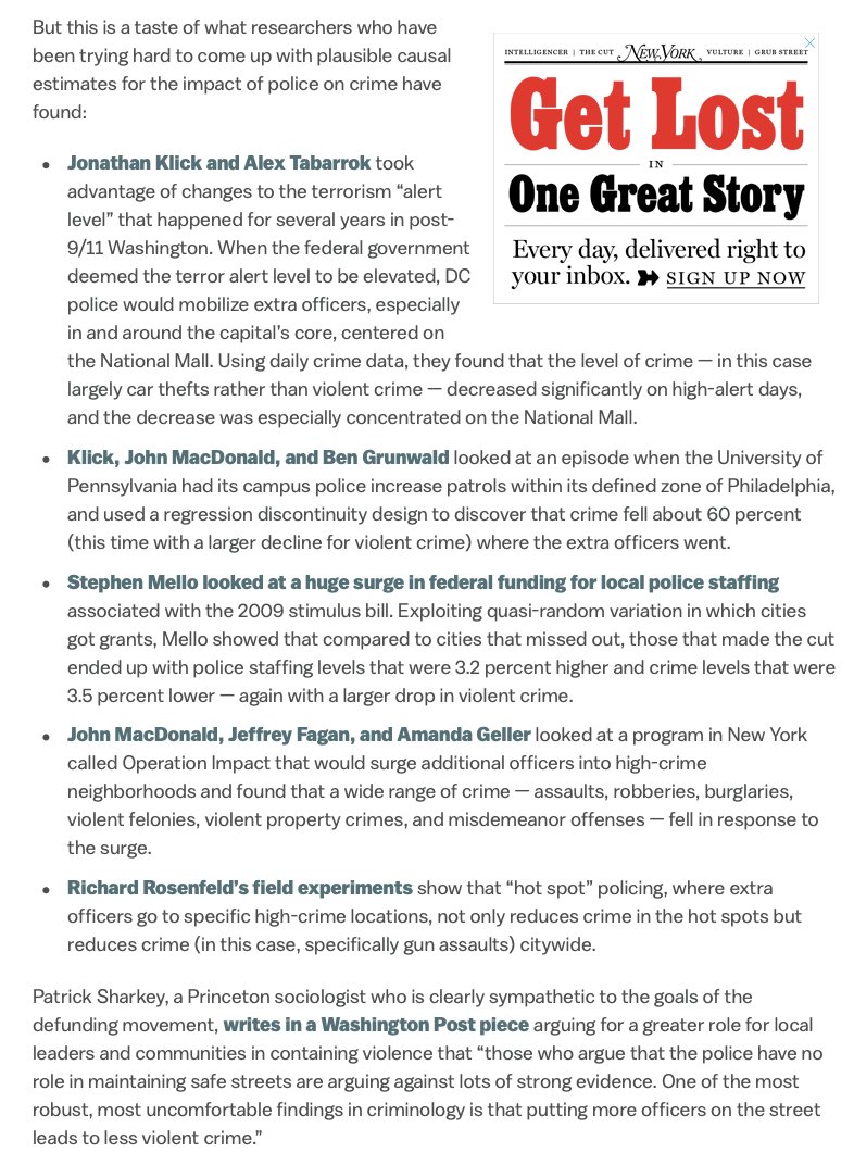 There is a *lot* of evidence that police presence reduces crime, and simply pointing to low clearance rates doesn’t rebut this.  https://www.vox.com/2020/6/18/21293784/alex-vitale-end-of-policing-review
